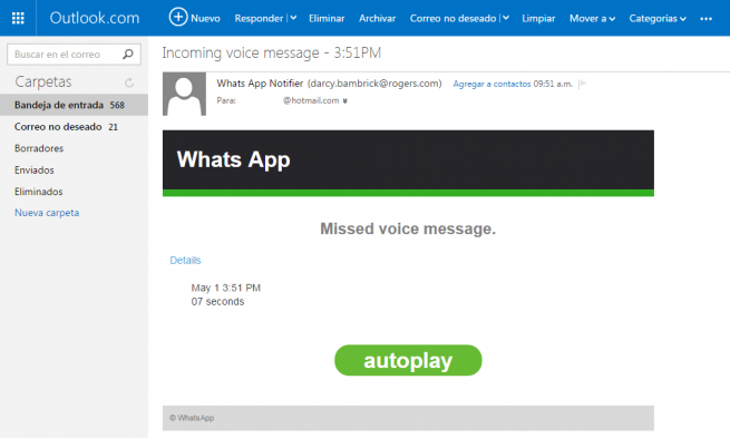 whatsapp mensaje de voz falso