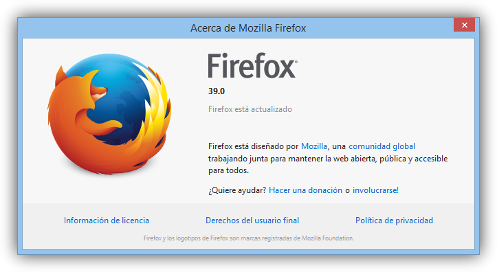 Firefox 39 actualización foto
