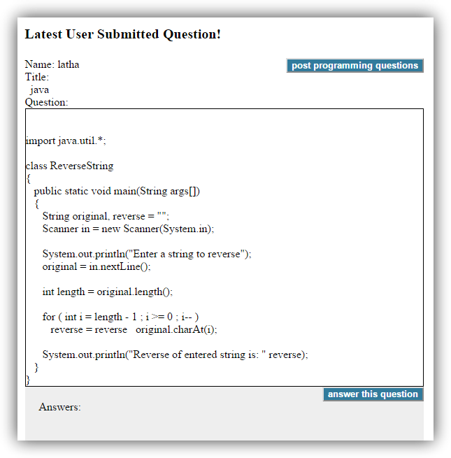 Sistema de preguntas y respuestas de Online Compiler