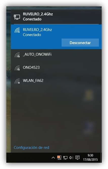 Conectar a una red Wi-Fi en Windows 10