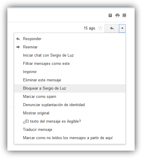 Bloquear remitente de correo en Gmail