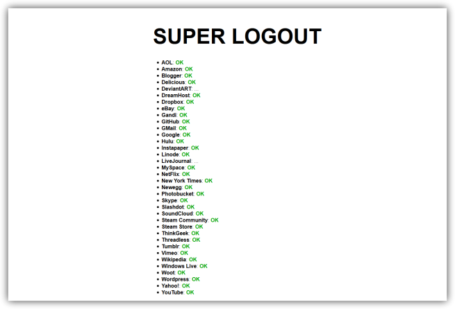 Superlogout cierra sesión en más de 35 plataformas