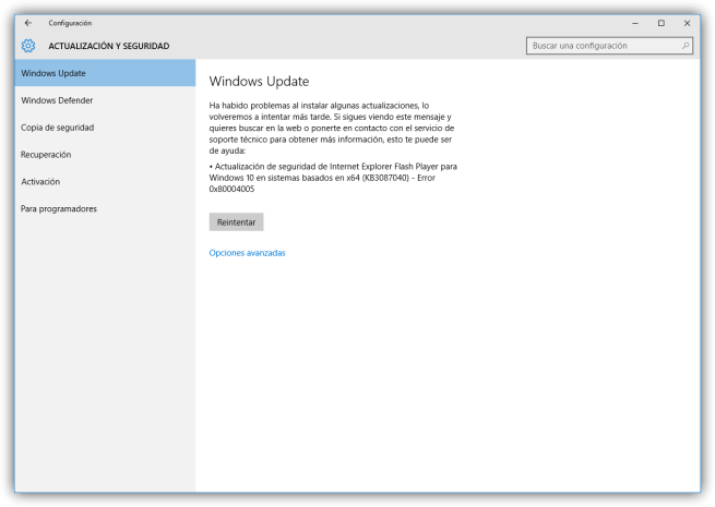 Windows Update - problema con Adobe Flash Player