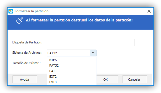 EaseUS Partition Master - Formatos de archivos compatibles