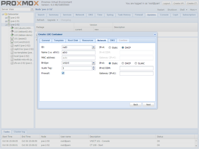 proxmox-create-lxc