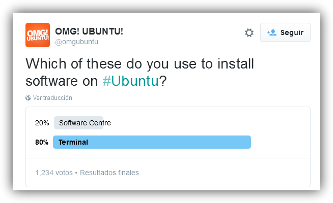 Encuesta instalar software en Ubuntu