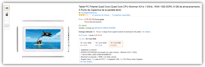 Tablet Allwiner en Amazon con posible troyano