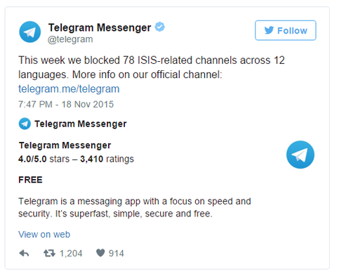 telegram cierra canales utilizados por el estado islamico