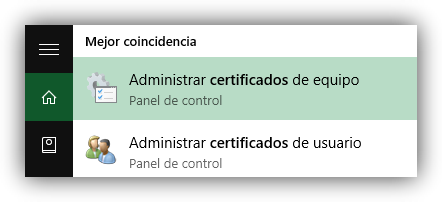 Abrir administrador de certificados de Windows