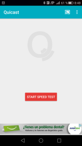Quicast - Velocidad Chromecast - Empezar test de velocidad