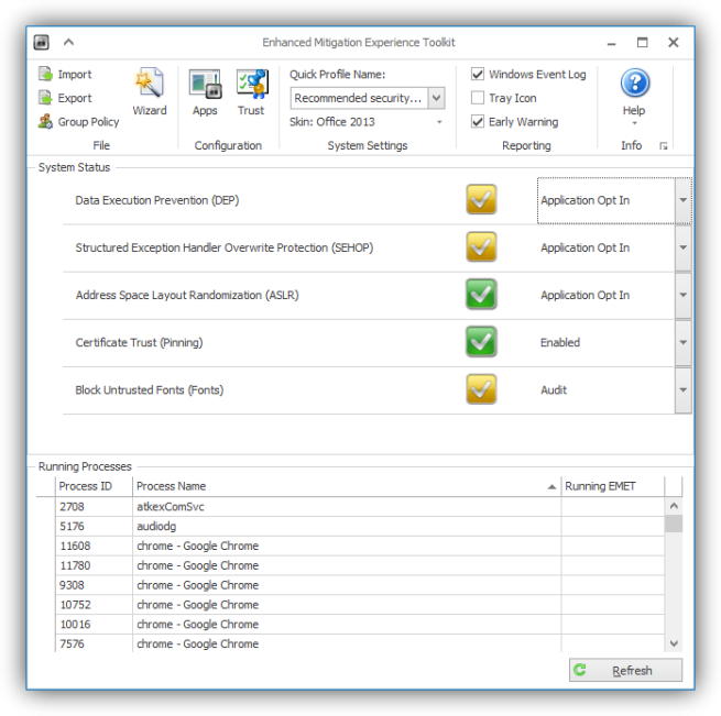 Enhanced Mitigation Experience Toolkit - EMET 5.5 en Windows 10