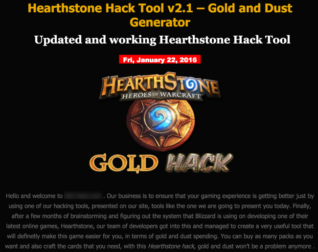 Hearthstone - Aplicación trampa con malware