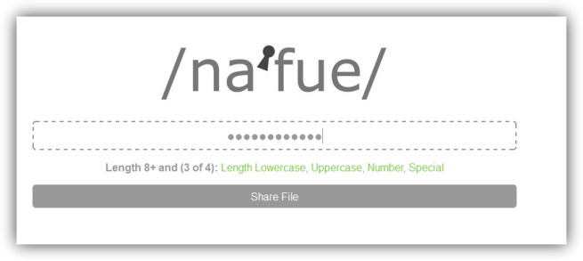Nafue - Contraseña de archivo cifrado