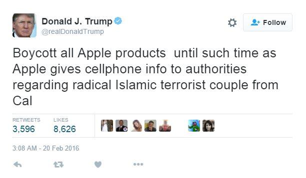 donald trump boicot apple