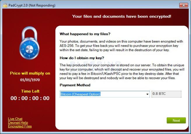 padcrypt - ransomware con chat en vivo