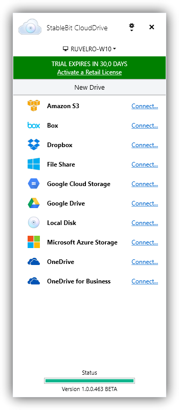 StableBit CloudDrive - Lista de servidores