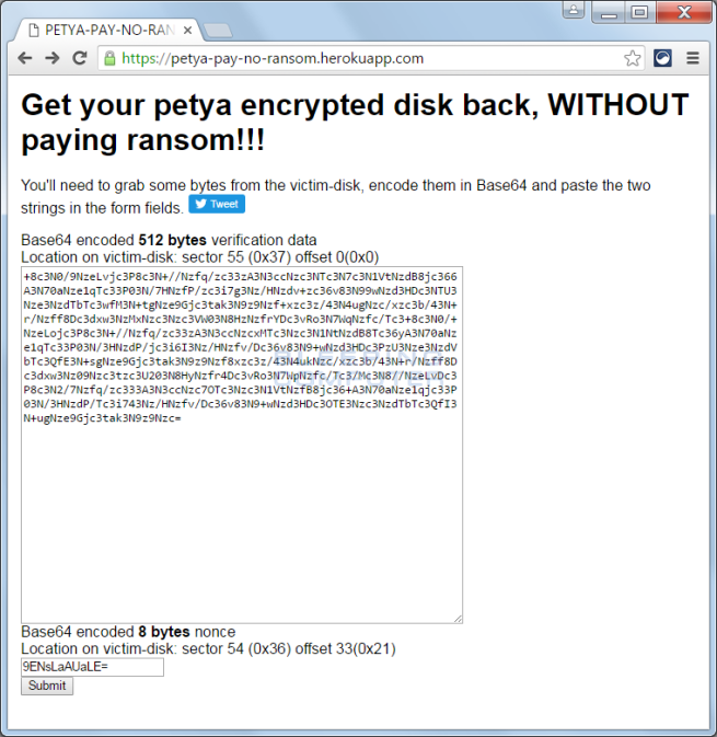 recuperar datos ransomware PETYA