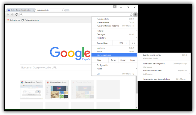 Extensiones Google Chrome deshabilitadas