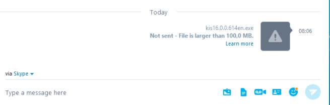 Skype límite envío archivos