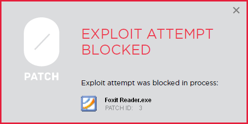 0patch - exploit blocked