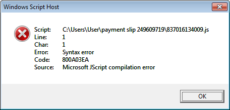 Locky ransomware scripting error