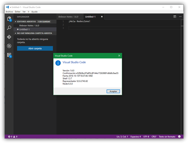 Microsoft Visual Studio Code 1.6