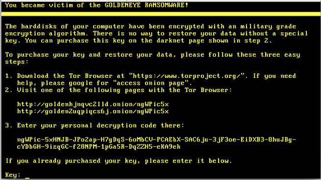 Ransomware Goldeneye