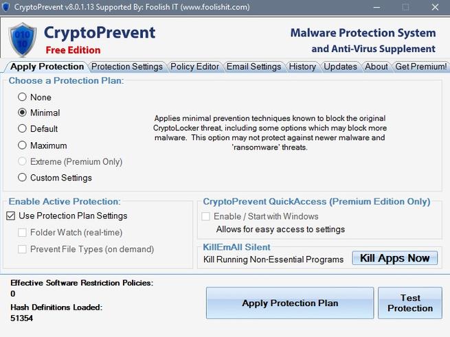 CryptoPrevent 8 antimalware disponible para windows