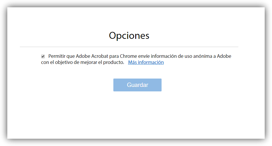 Desinstala la extensión espía que Adobe Acrobat Reader instala sin permiso  Opciones-de-envio-de-datos-Adobe-Chrome