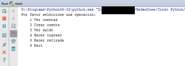 Ejecucion del ejemplo Python en PyCharm