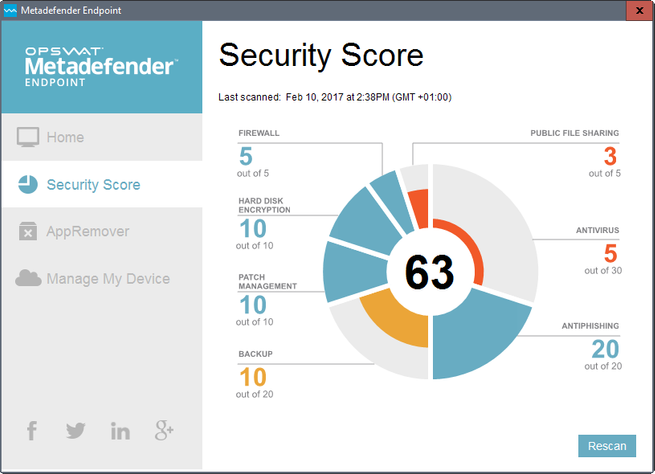 Metadefender Endpoint comprueba la seguridad de tu equipo Windows