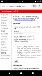 HSTS Google Chrome Android