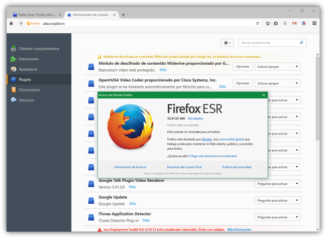 Plugins NPAPI Firefox 52