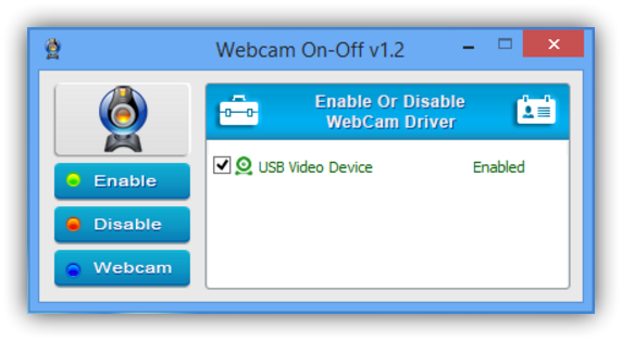 Webcam On-Off - Camara activada