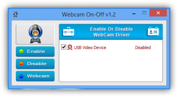 Webcam On-Off - Camara desactivada