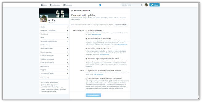 Nuevas políticas de privacidad de datos Twitter mayo 2017