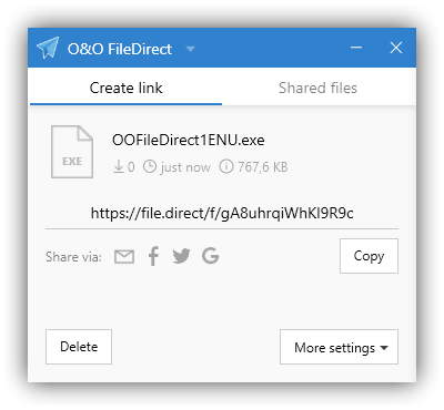 O&O FileDirect - Compartir archivo