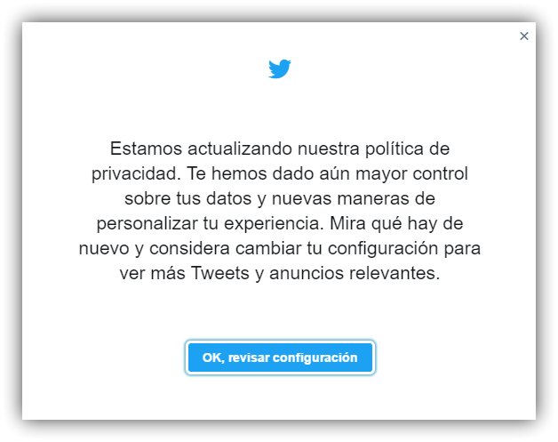 Políticas privacidad twitter actualizadas mayo 2017