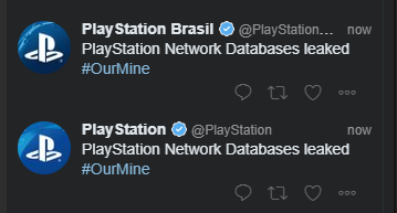 OurMine Robo Base Datos PlayStation Network Tweet