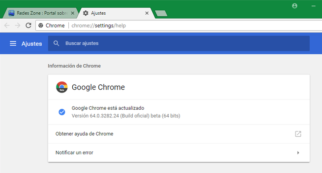 Beta Google Chrome 64