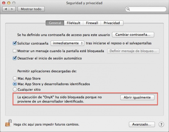 Ejecutar app bloqueada macOS