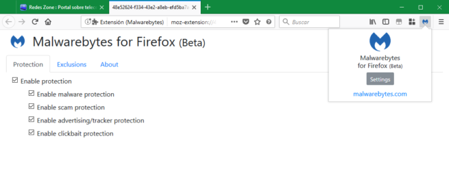 Extension Malwarebytes Firefox