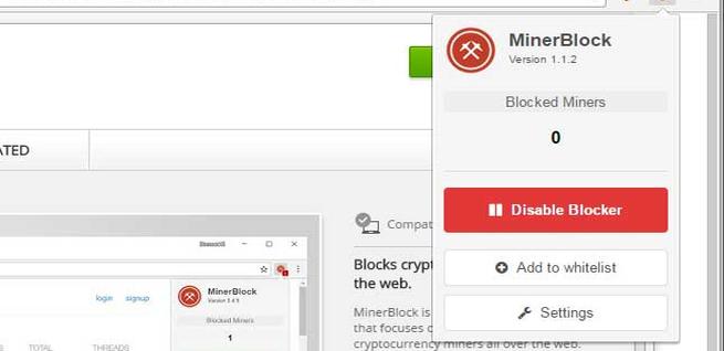 Miner Block original para Chrome