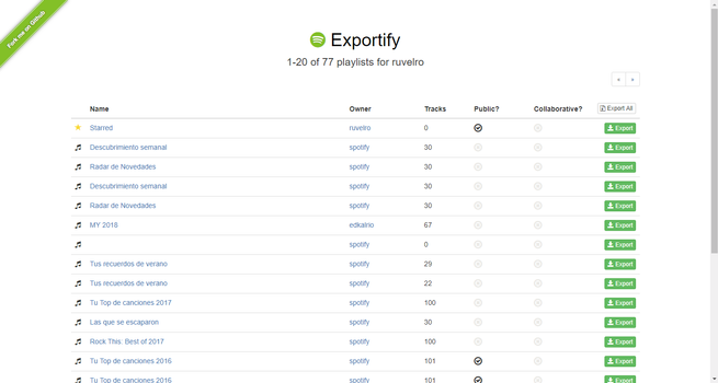 Exportify