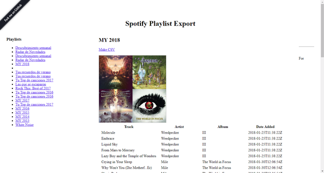 Spotify Playlist Export