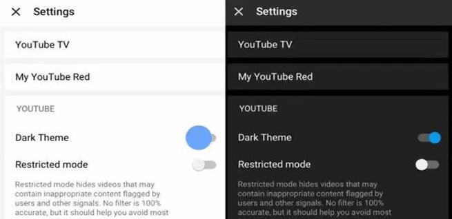 Ahorrar batería con el modo oscuro de YouTube