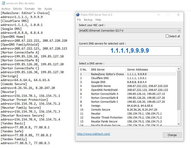 Public DNS Server Tool - Servidores propios