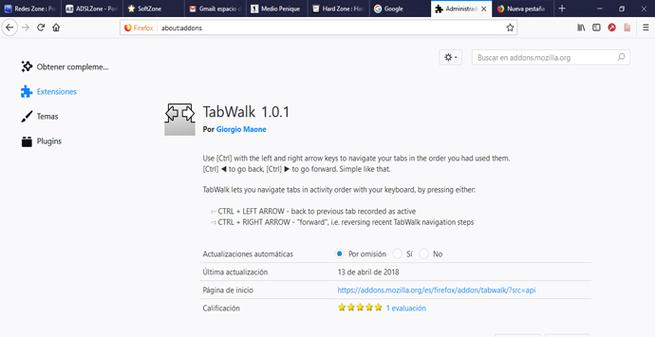 TabWalk ahorra tiempo con Firefox