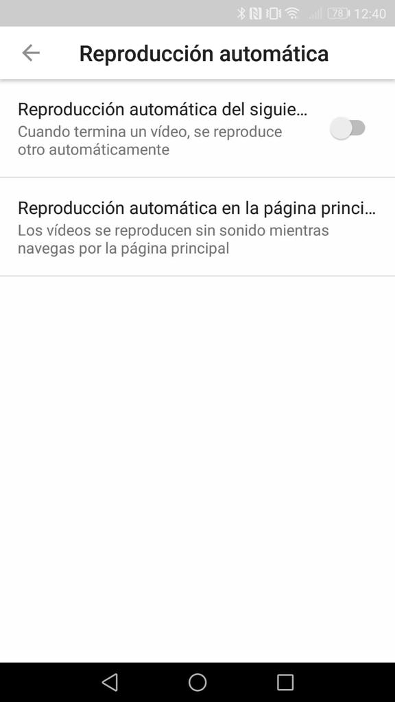 Reproducción automática app YouTube Android