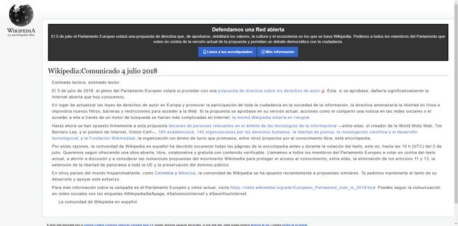 Protesta Wikipedia cerrada